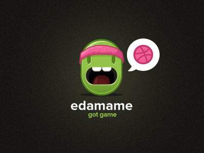 Edamame Got Game bean edamame freelance green logo pink ui designer