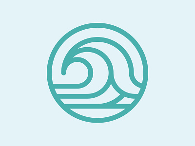 Wave Icon barrel beach icon logo surf surfing wave