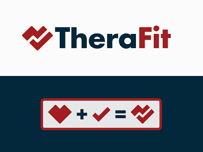 TheraFit exercise fitness health heart icon logo physical therapy
