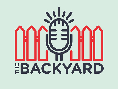 The Backyard backyard bar beer bold fence live logo microphone music outdoors simple