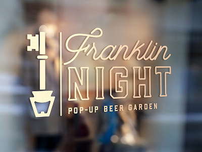 Franklin Night Pop-Up Beer Garden logo 215 beer beer garden ben franklin bottle opener key logo philadelphia philly script
