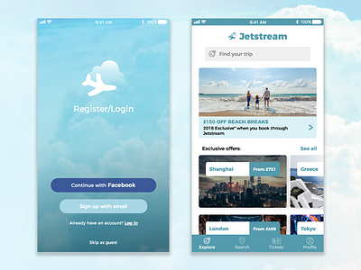 08 of #30daysofdesign! Jetstream app app holiday travel ui ux