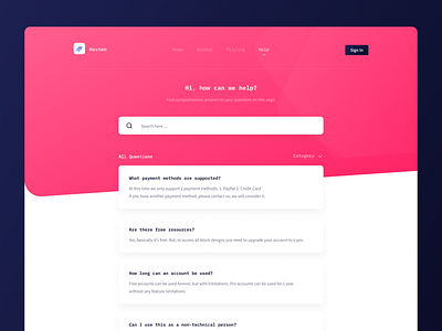 help page exploration app branding design faq help help center homepage landing page ui ui design ux web design