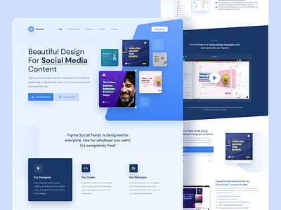 Landing Page For Figma Social Feeds