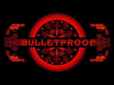 Bulletproof logo design graphics logo pistol revolver style vintage