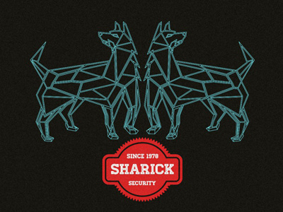 Sharick Security - Logo badge design dogs guard logo modern security systems