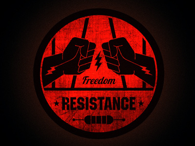 Resistance Logo Badge badge hands logo resistance retro revolt vintage visual