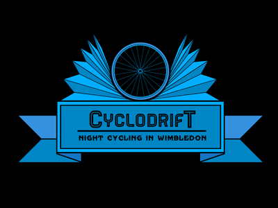 Cyclodrift Logo badge cycle cyclist decal design graphic logo retro style vintage