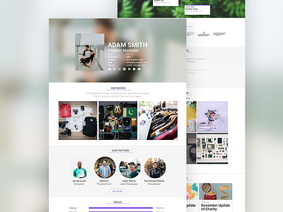 Simple and Clean Resume Single Page cms css html resume ui ux web wordpress
