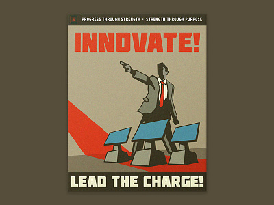 Innovate Propaganda Poster 2 bold illustration innovate lead point poster propaganda red strong suit tie