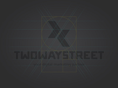 Two Way Street - Logo Proportions digital golden ratio lane marketing proportions street urban yellow