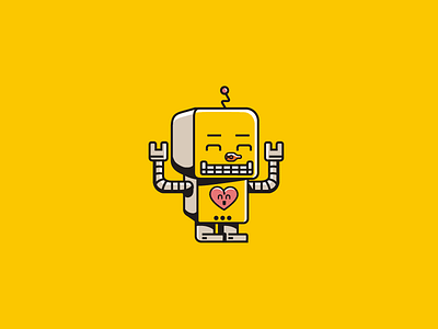 Robotito 🤖 bot character design digital fun graphic happy illustration robot yellow