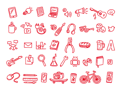 Doodles design digital drawings graphic icons illustration lineal