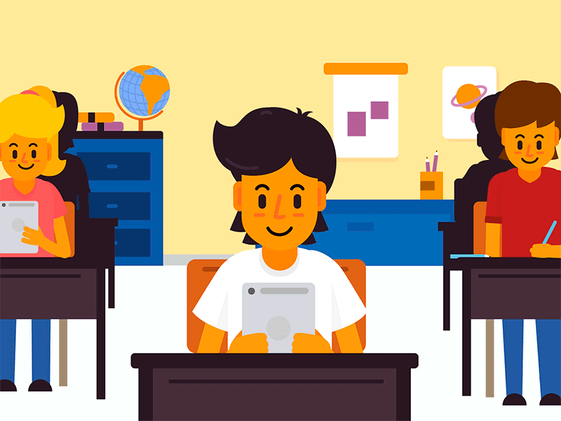 Online Education animation character design digital education gif illustration