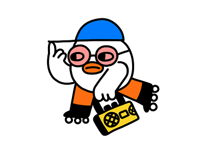 Roller art character characters cool design digital doodle duck fun illustration