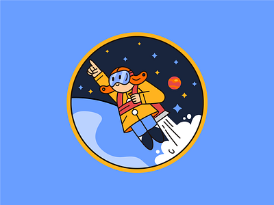Space Oddity character design dribbbleweeklywarmup illustration patch patch design space spaceflight