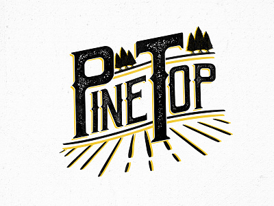 PineTop logo pinetop sarahgraphics tree vintage