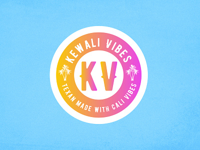 Kewali Vibes 80s beach design kewali logo palm sarahgraphics surf tree vibes