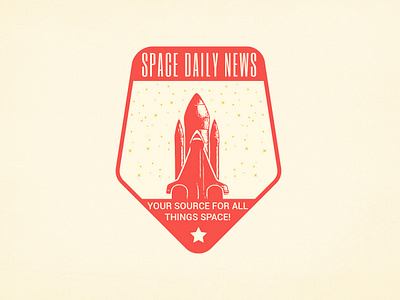 Space Daily News badge daily design logo news sarahgraphics space vintage