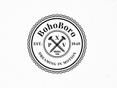 BohoBoro badge boho boro circle design hipster logo sarahgraphics vintage