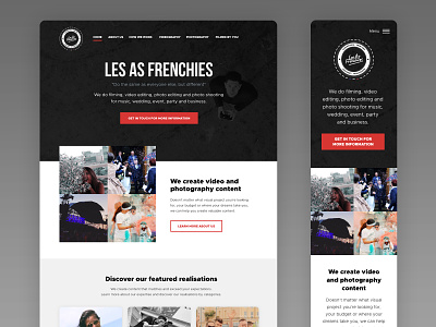 Les As Frenchies - Homepage landing page mobile web typography ui ux web design website