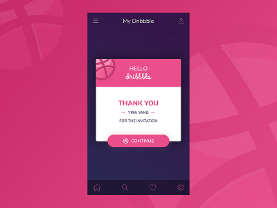 Hello Dribbble app debut dribbble first shot illustration mobile photoshop thank you post ui ux
