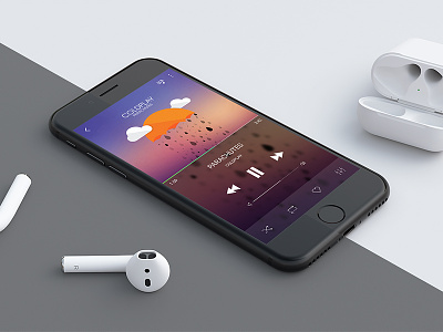 Music Player app coldplay dribbble mobile mockup music music player photoshop ui user interface