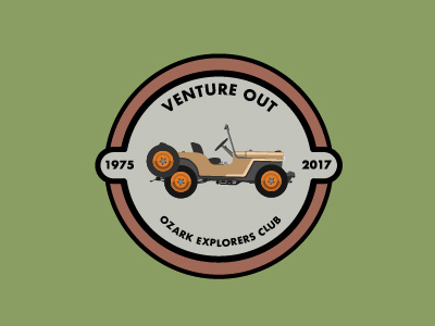 Ozark Explorers Club badges branding design illustration stickers typography