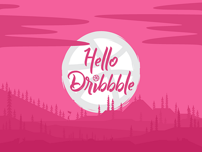 Hello Dribbble art community dribbble first hello illustration invite shot
