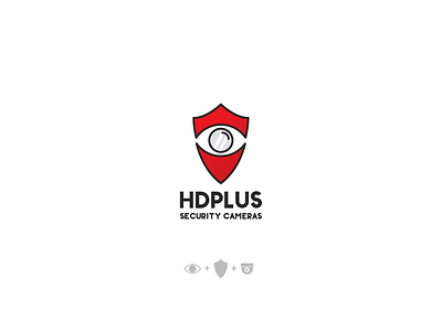 HDPLUS logo brand camera cctv icon logo protected security simple