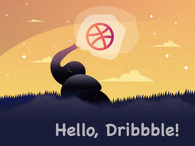 Hello Dribbble ! hello elephant firstshot graphic