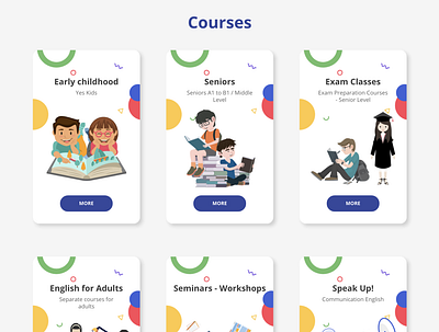 Courses cards class courses kids school