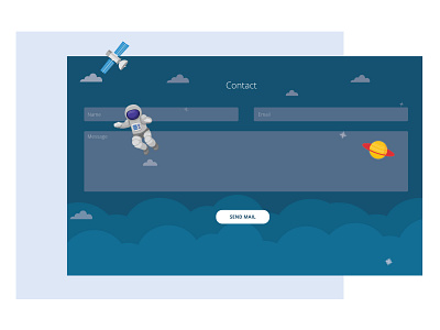 Floating astronaut animation contact form creative floating kids school website