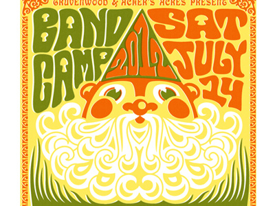 Bandcamp Festival Poster 60s poster festival poster gnome psychedelic vector