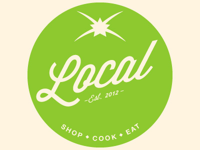 Local Logo cafe circle logo grocery organic retro script tomato vector