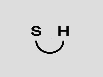 Personal SH logo branding designer h logo logo design marque personal s sketch smile symbol type