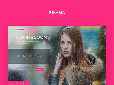 Kirana Fashion Comingsoon Psd Template coming comingsoon fashion model page photography psd soon