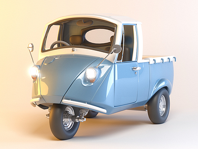 Car 3d animation gif rabbit vray