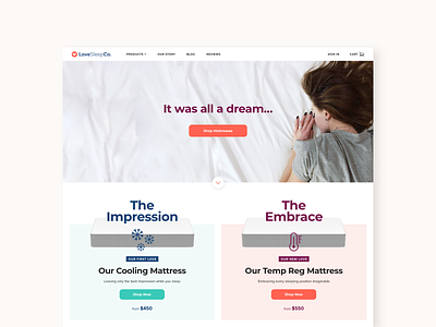 LoveSleep Website design digital design graphic design interactive design mobile design responsive ui uiux ux visual design web design