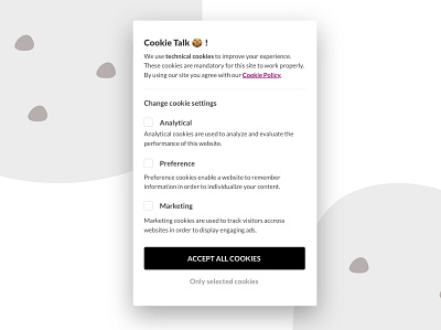 Cookie banner banner choice cookie gdpr policy settings uidesign webdesign