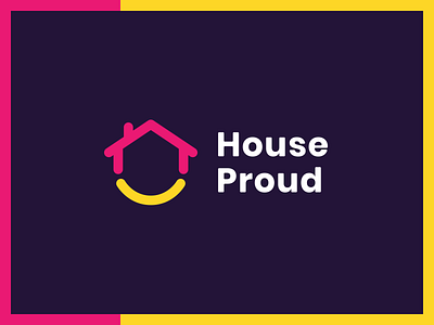 House Proud. Logo branding cleaning happy house house logo icon identity logo smile