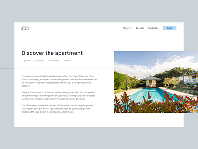 Hideout. Discover about apartment book design discover experience holiday house interface intro ui ux web webpage