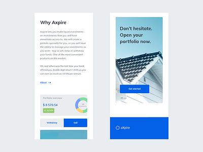 Axpire. Mobile II about app dashboad data design experience interface investing investment mobile portfolio subscribe ui ux web why