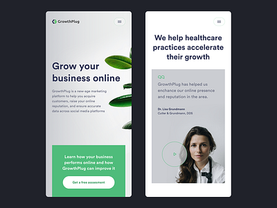 GP. Mobile adaptive app burger business clean cta design homepage interface marketing menu mobile quote responsive subscribe title ui ux video web
