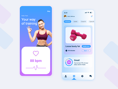 Fitness Mobile App app dashboard ui design fitness app gym illustration life goal mobile app ui ux