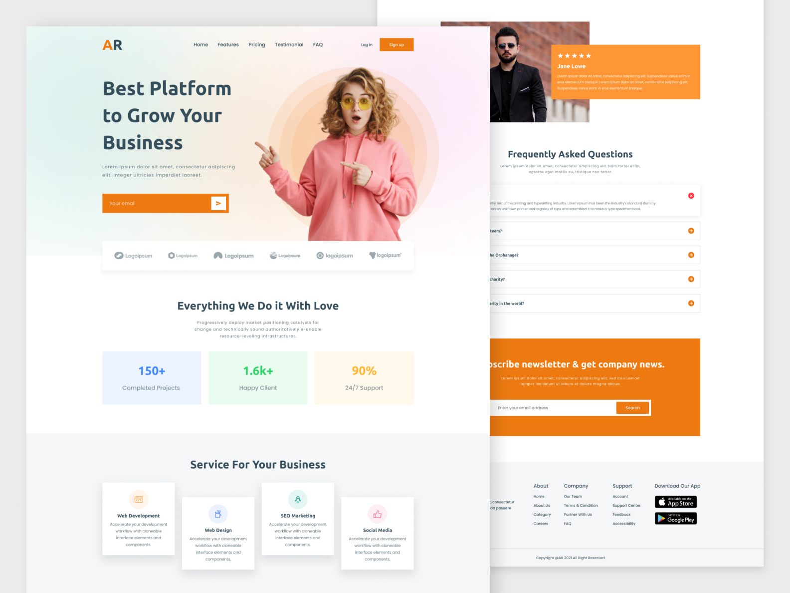 Digital Service Landing Page by Md Arifuzzaman on Dribbble