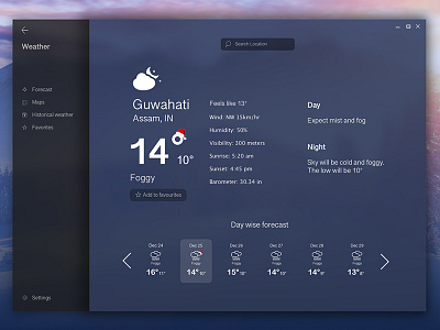 Microsoft Fluent Design - Windows weather app concept