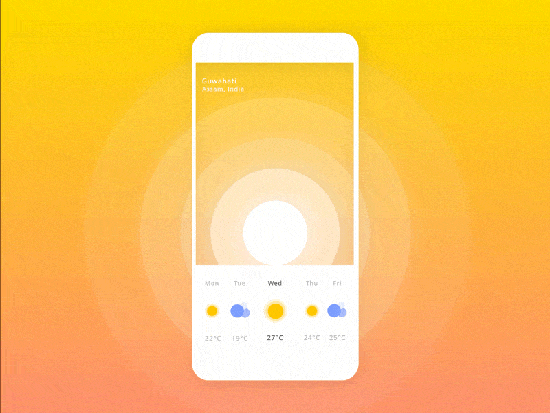 Minimal Weather app animation