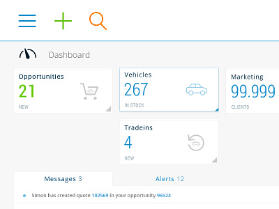 Automotive intranet dashboard V3 | WIP airy app application dashboard flat minimal thin web