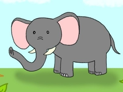 Elephant book cartoon drawing elephant